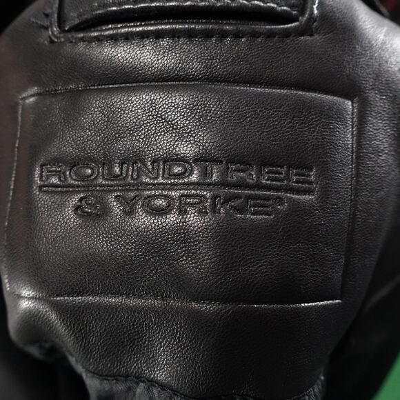 Roundtree & Yorke Leather Jacket Mens 2XT Black Lambskin Full Zip Bomber Tall - Picture 9 of 12